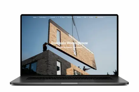 Professionele website voor Quackels Woningbouw, ontworpen voor een Vlaamse onderneming