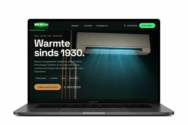 Professionele website voor Wilrit, ontworpen voor een Vlaamse onderneming