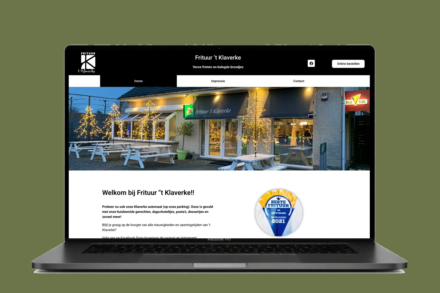 website laten maken voor frituur Klaverke