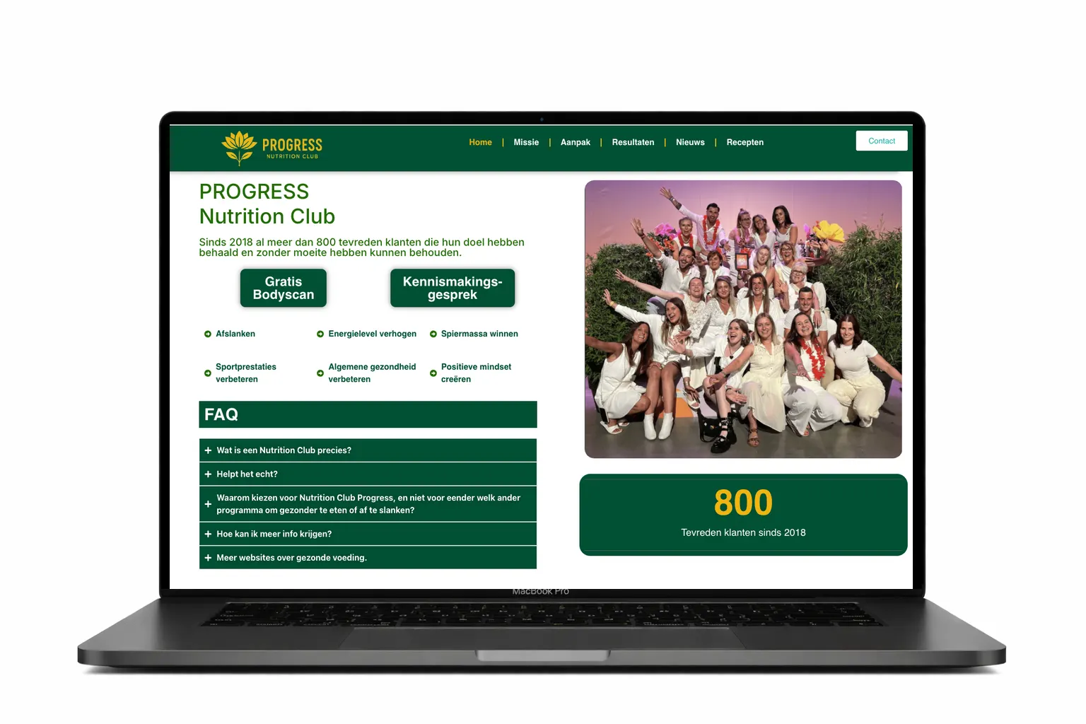 voordeelpakketten website laten maken, bekeken op de website van Progress Nutrition Club